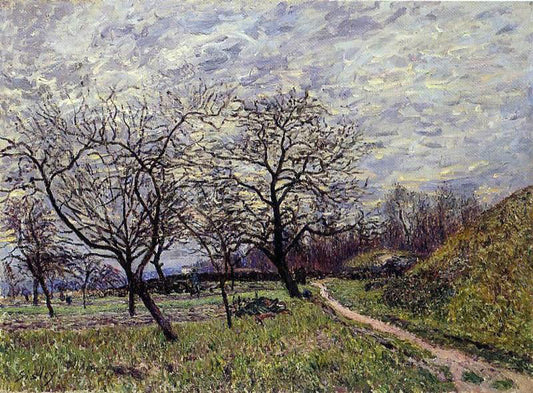 Alfred Sisley Between Veneux and By - December Morning - Canvas Print