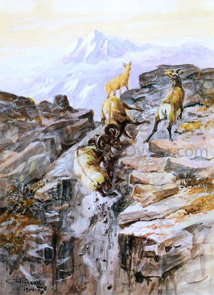Charles Marion Russell Big Horn Sheep - Canvas Print