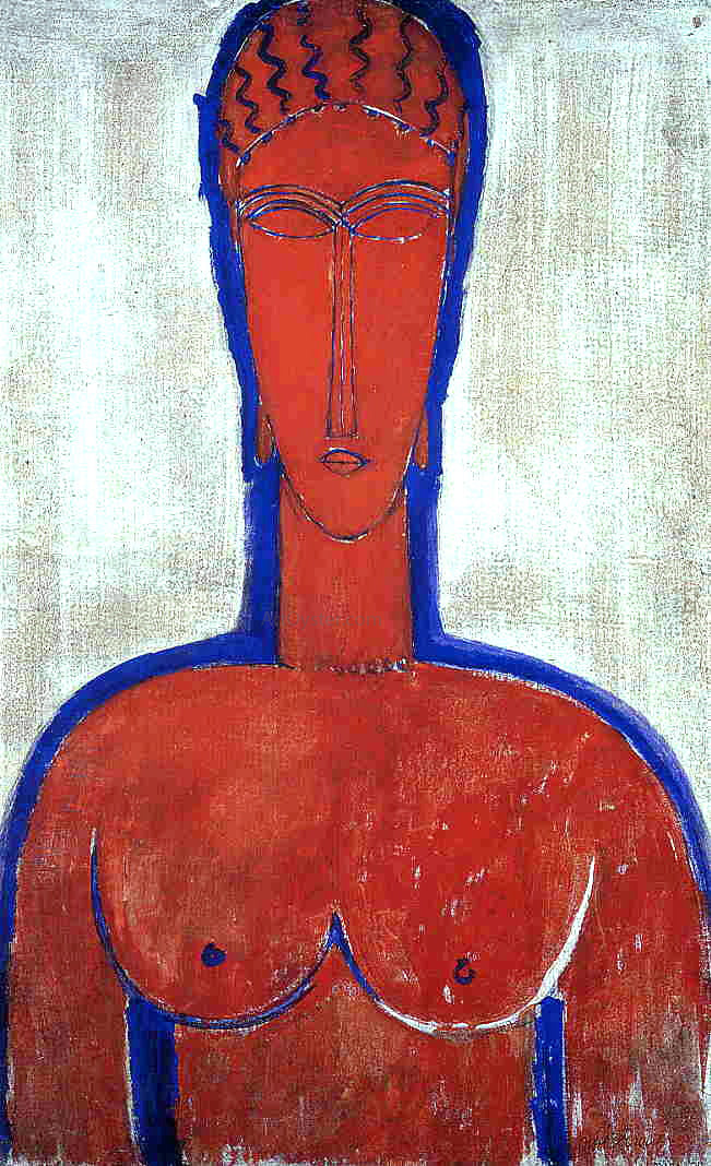 Amedeo Modigliani Big Red Buste (also known as loopold II) - Canvas Print