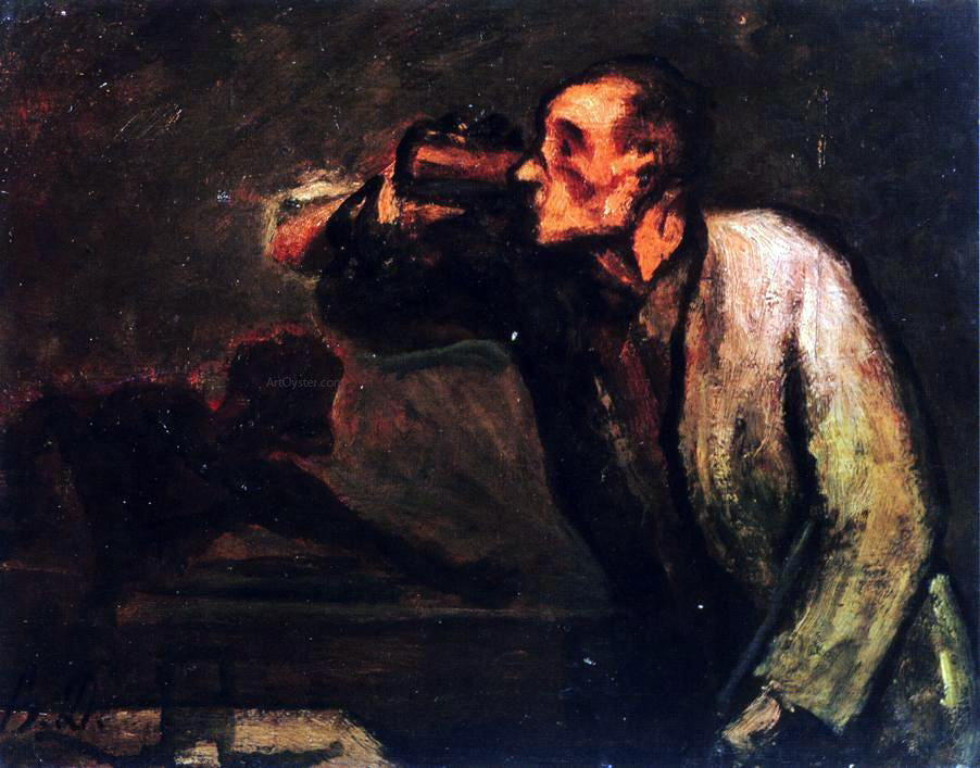Honore Daumier Billiard Players (also known as The Drinker) - Canvas Print