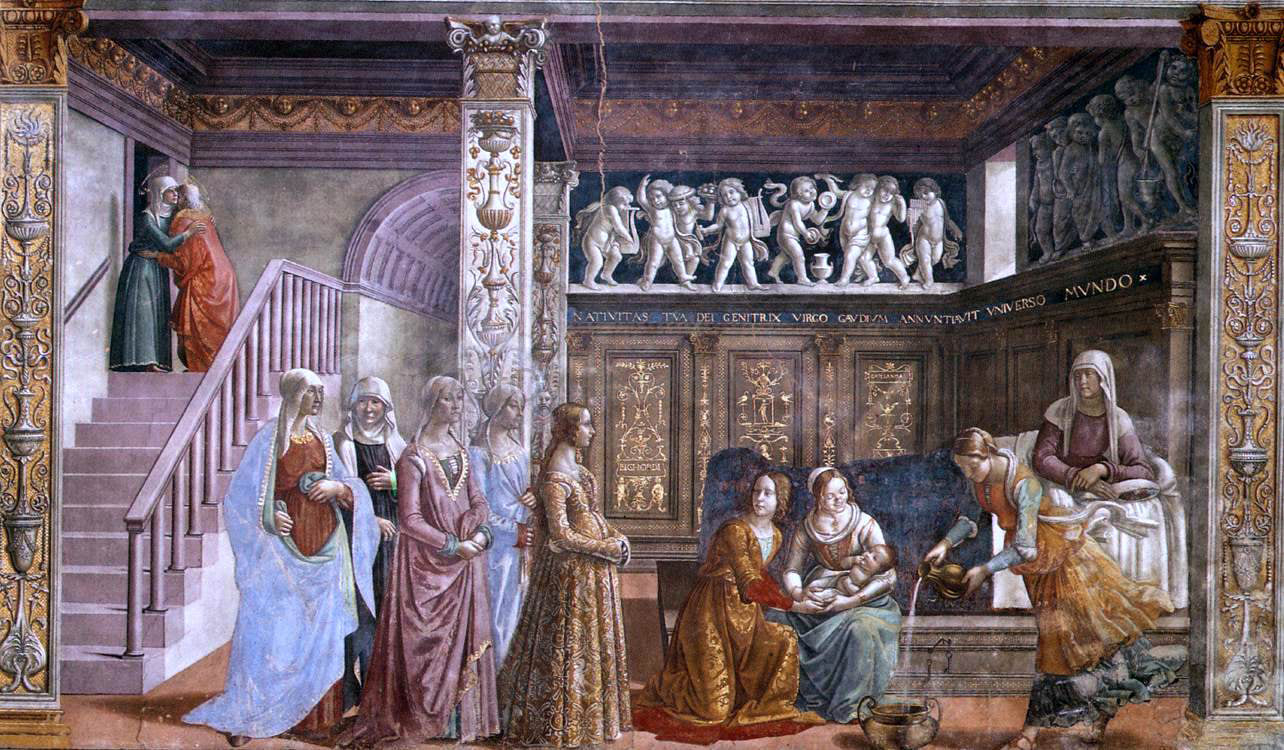 Domenico Ghirlandaio Birth of Mary - Canvas Print