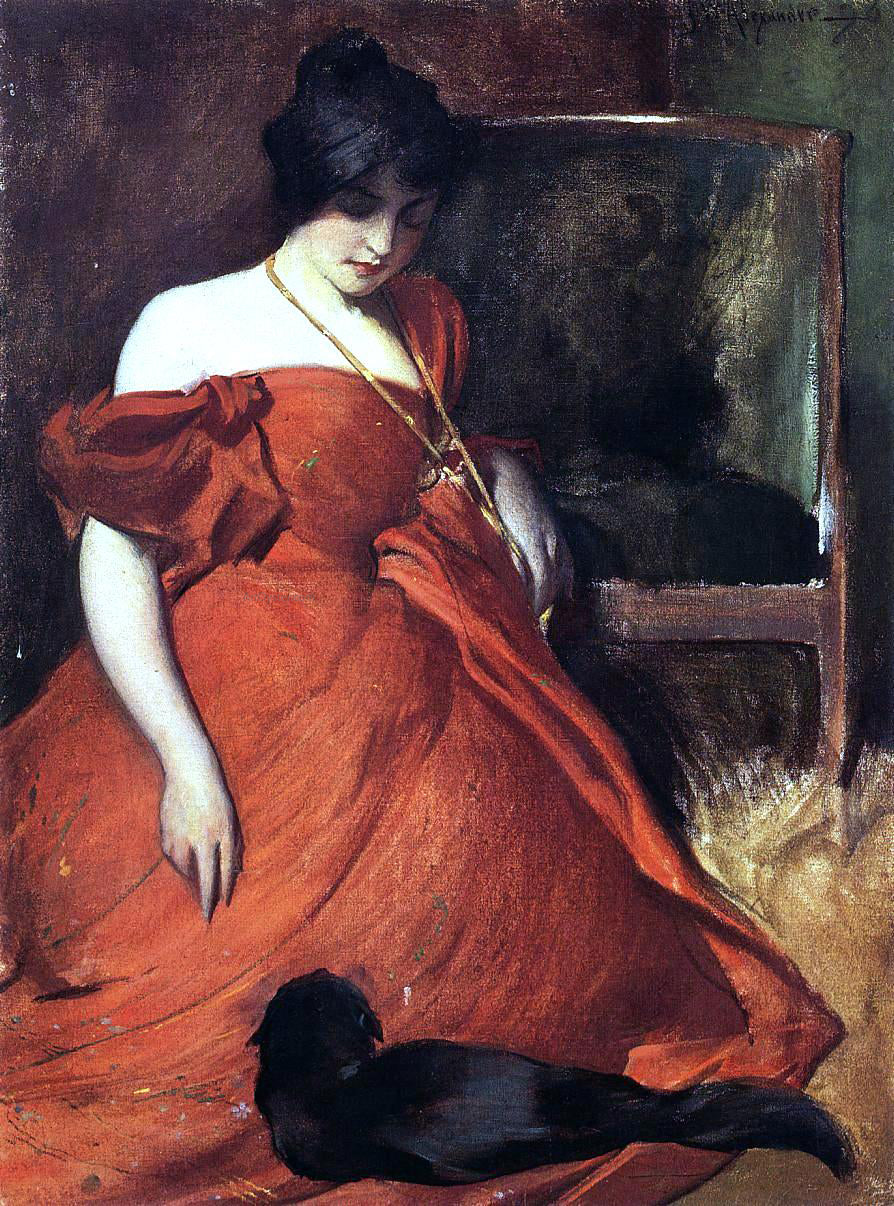 John White Alexander Black and Red - Canvas Print