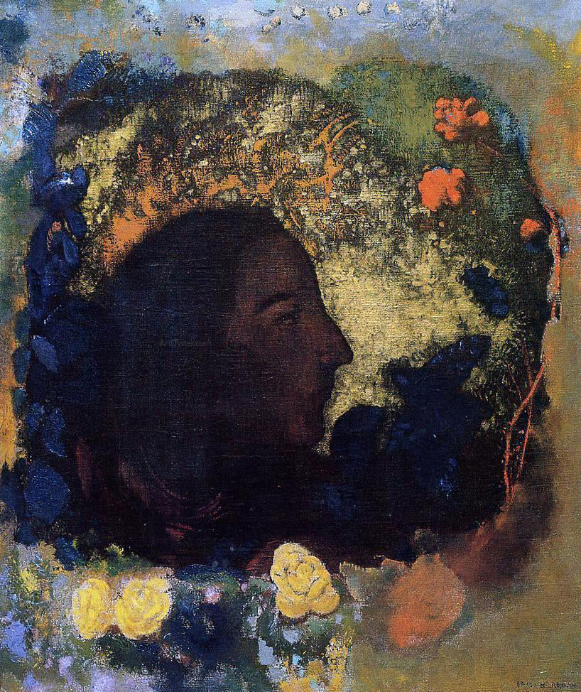 Odilon Redon Black Profile (also known as Gauguin) - Canvas Print