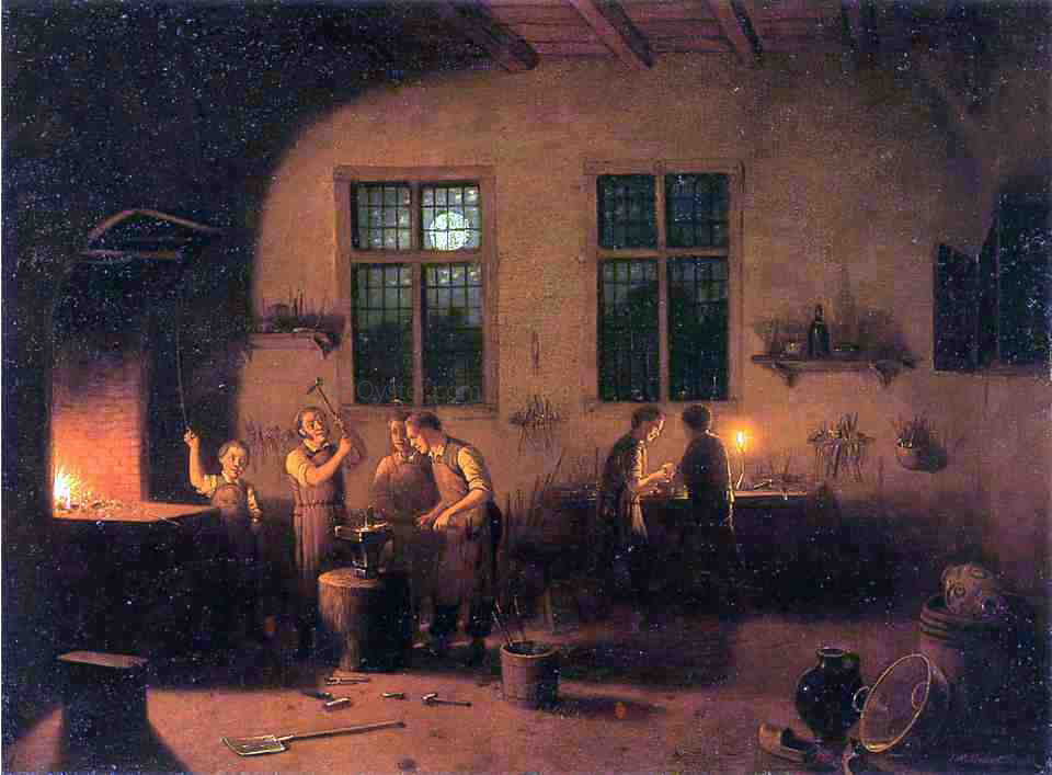 Francois Bonvin Blacksmith Shop - Canvas Print