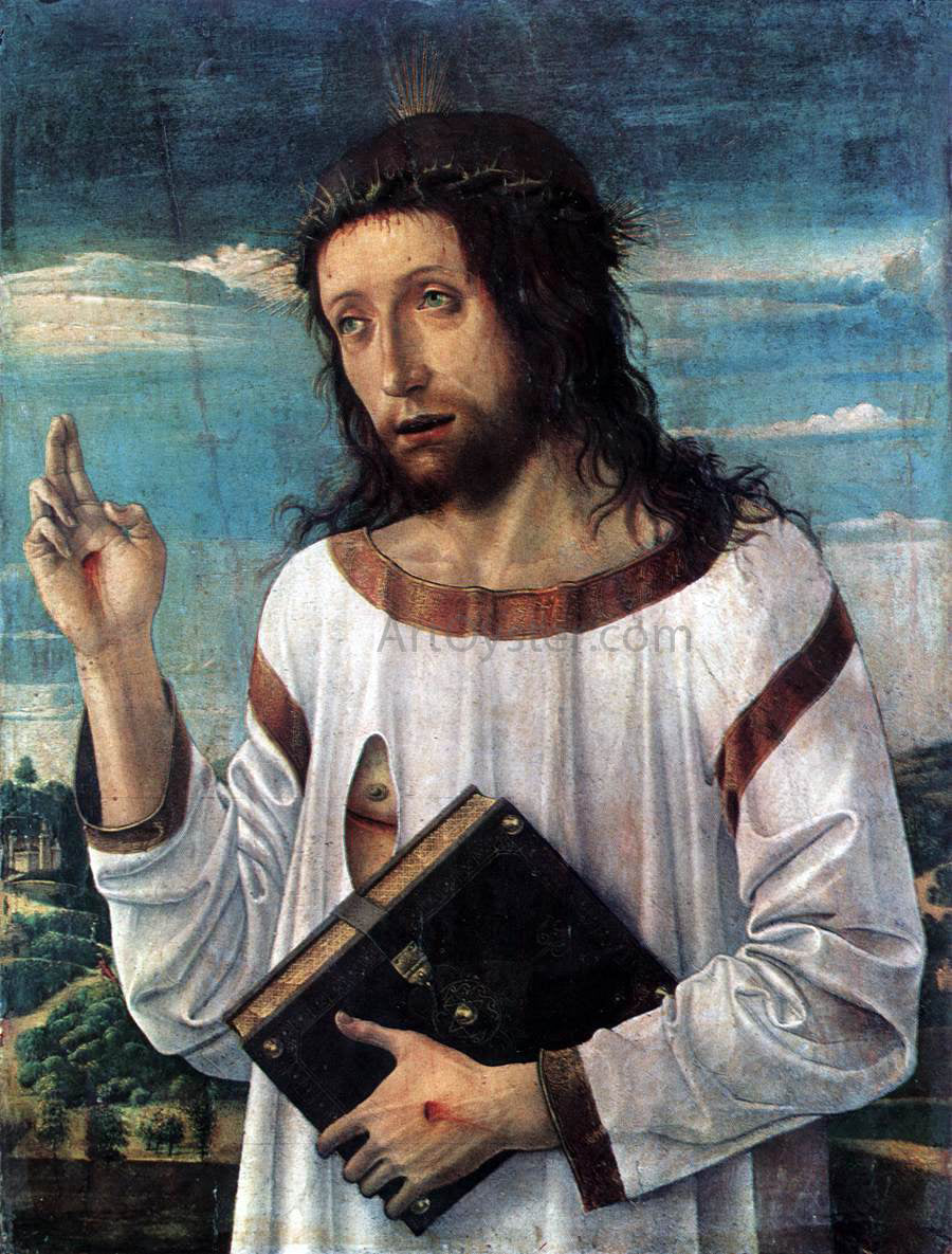 Giovanni Bellini Blessing Christ - Canvas Print