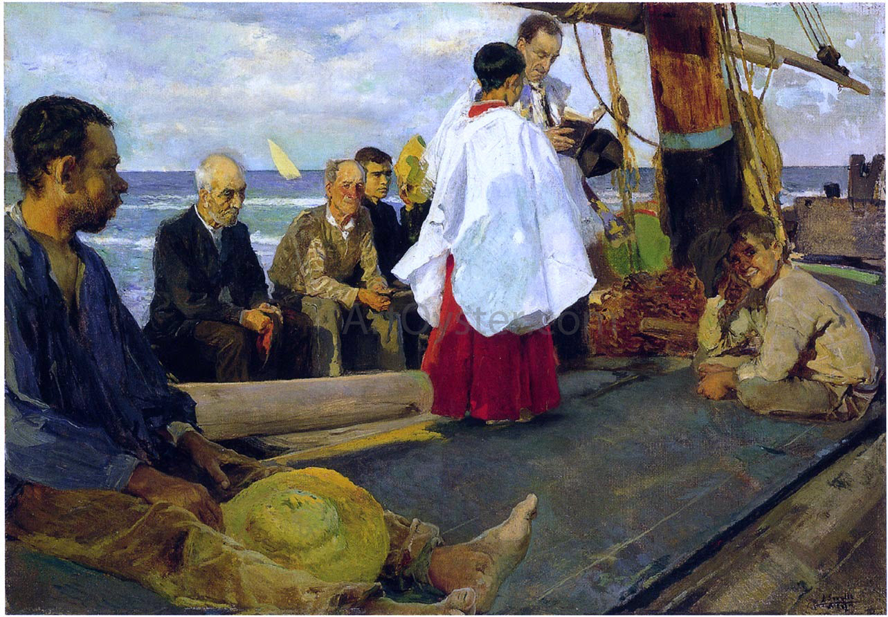 Joaquin Sorolla Y Bastida Blessing the Boat - Canvas Print