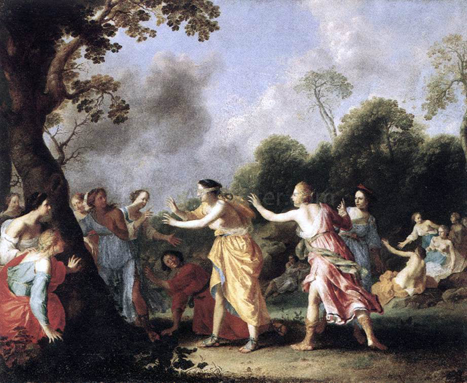 Dirck Van der Lisse Blind Man's Buff - Canvas Print