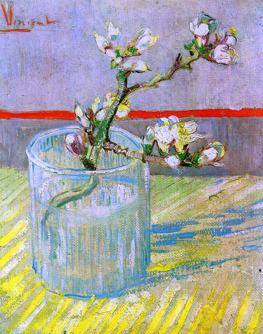 Vincent Van Gogh Blossoming Almond Branch in a Glass - Canvas Print