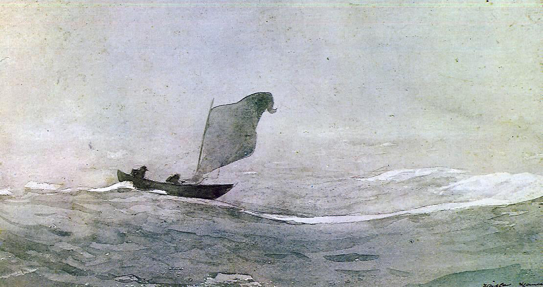 Winslow Homer Blown Away - Canvas Print