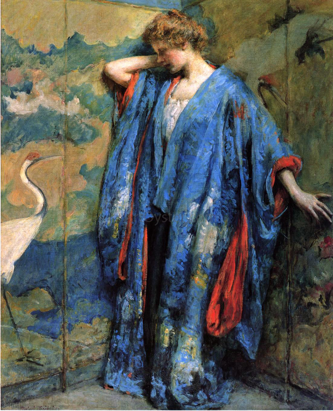 Robert Lewis Reid Blue and Yellow - Canvas Print