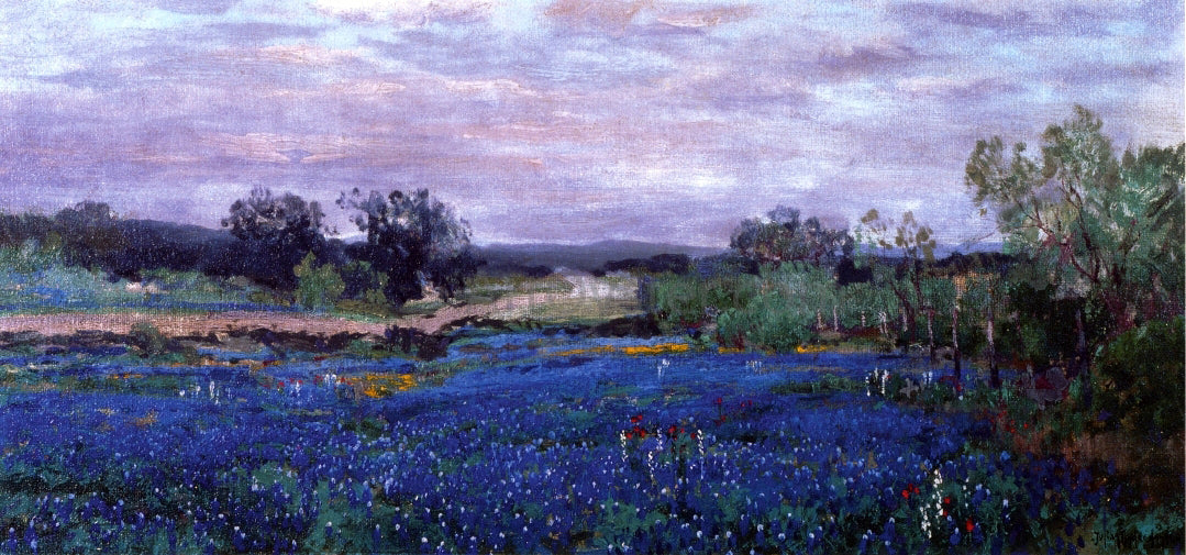 Julian Onderdonk Blue Bonnets at Twilight - Canvas Print