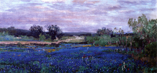 Julian Onderdonk Blue Bonnets at Twilight - Canvas Print