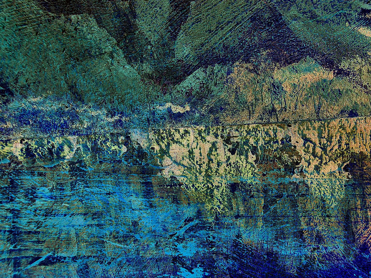 Our Original Collection Blue Cliff Abstract II - Canvas Print
