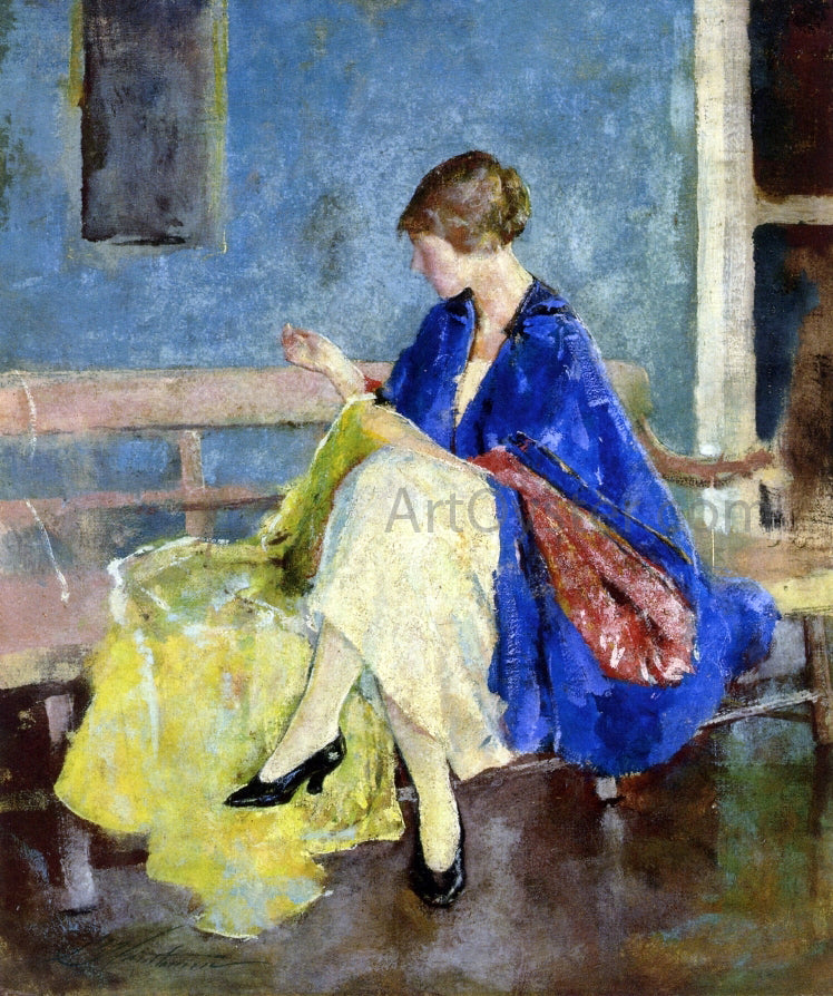 Charles Webster Hawthorne A Blue Kimono - Canvas Print