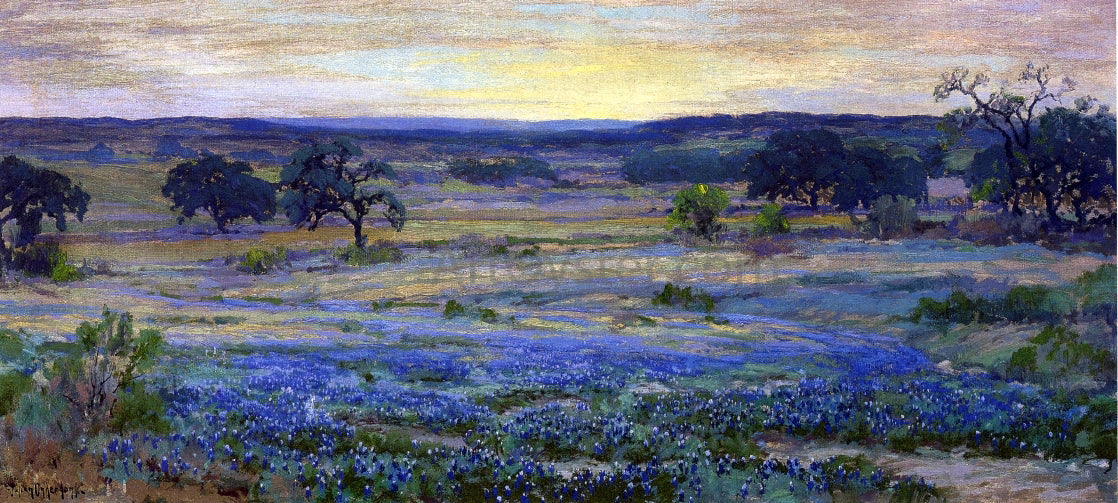 Julian Onderdonk Bluebonnets at Dusk - Canvas Print