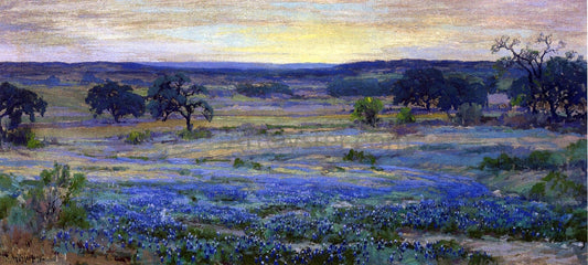 Julian Onderdonk Bluebonnets at Dusk - Canvas Print