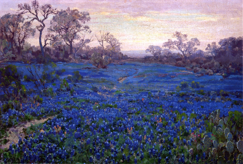 Julian Onderdonk Bluebonnets at Twilight, near San Antonio - Canvas Print
