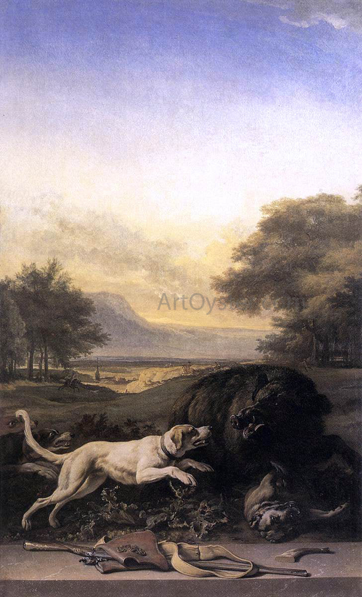 Jan Weenix Boar Hunt - Canvas Print