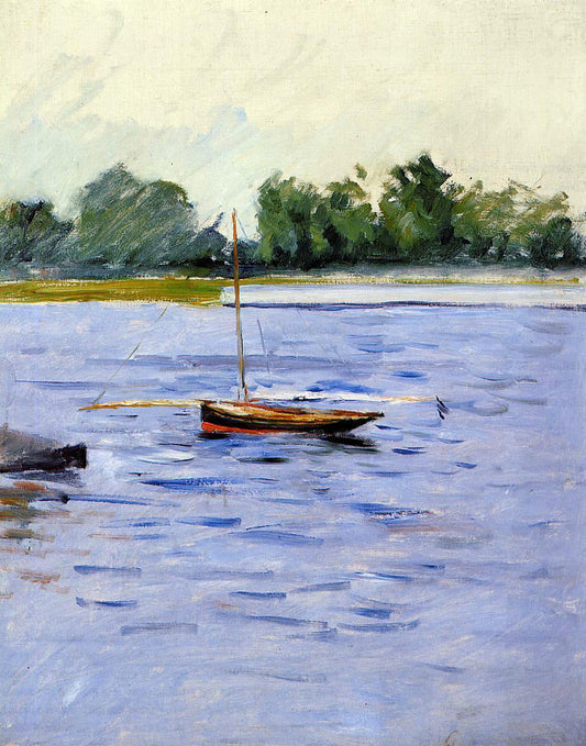 Gustave Caillebotte Boat at Anchor on the Seine - Canvas Print
