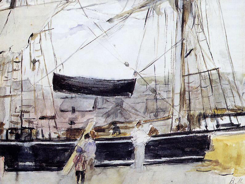 Berthe Morisot A Boat at Dock - Canvas Print
