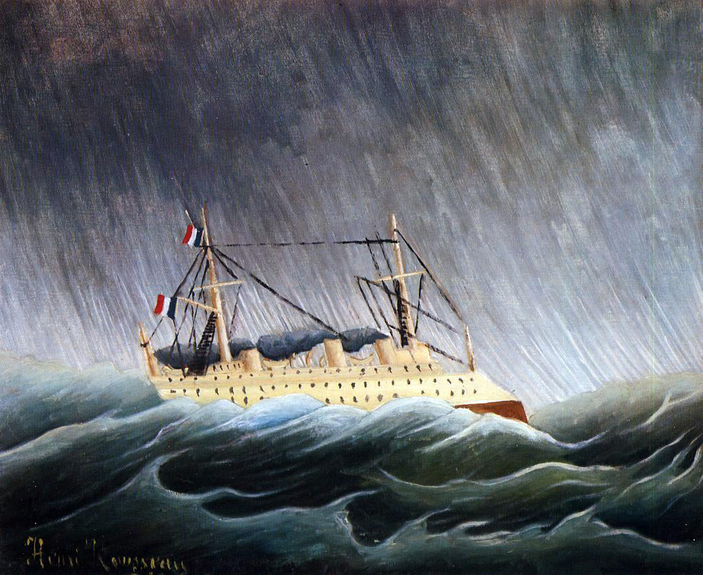 Henri Rousseau Boat in a Storm - Canvas Print