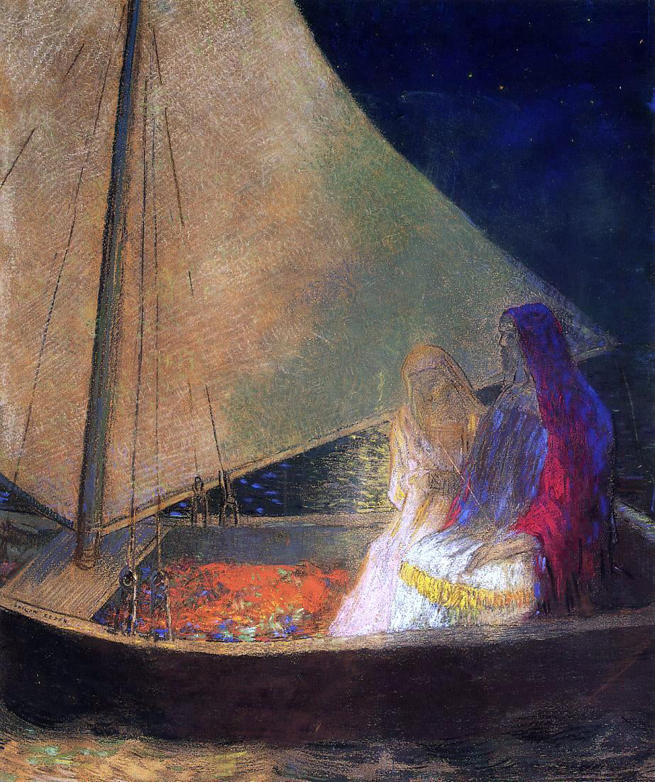 Odilon Redon Boat with Two Figures - Canvas Print