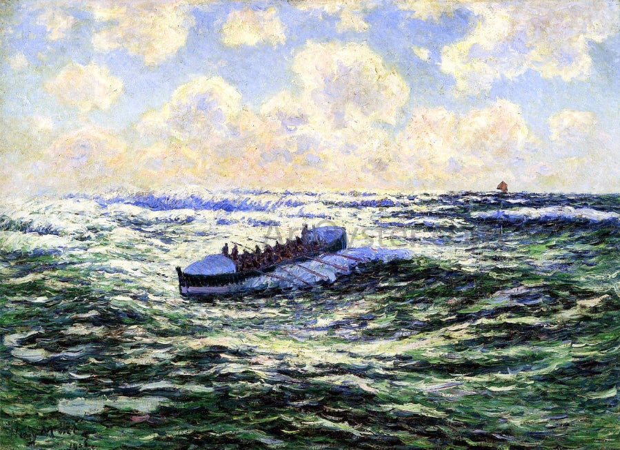 Henri Moret Boatful of Fishermen - Canvas Print