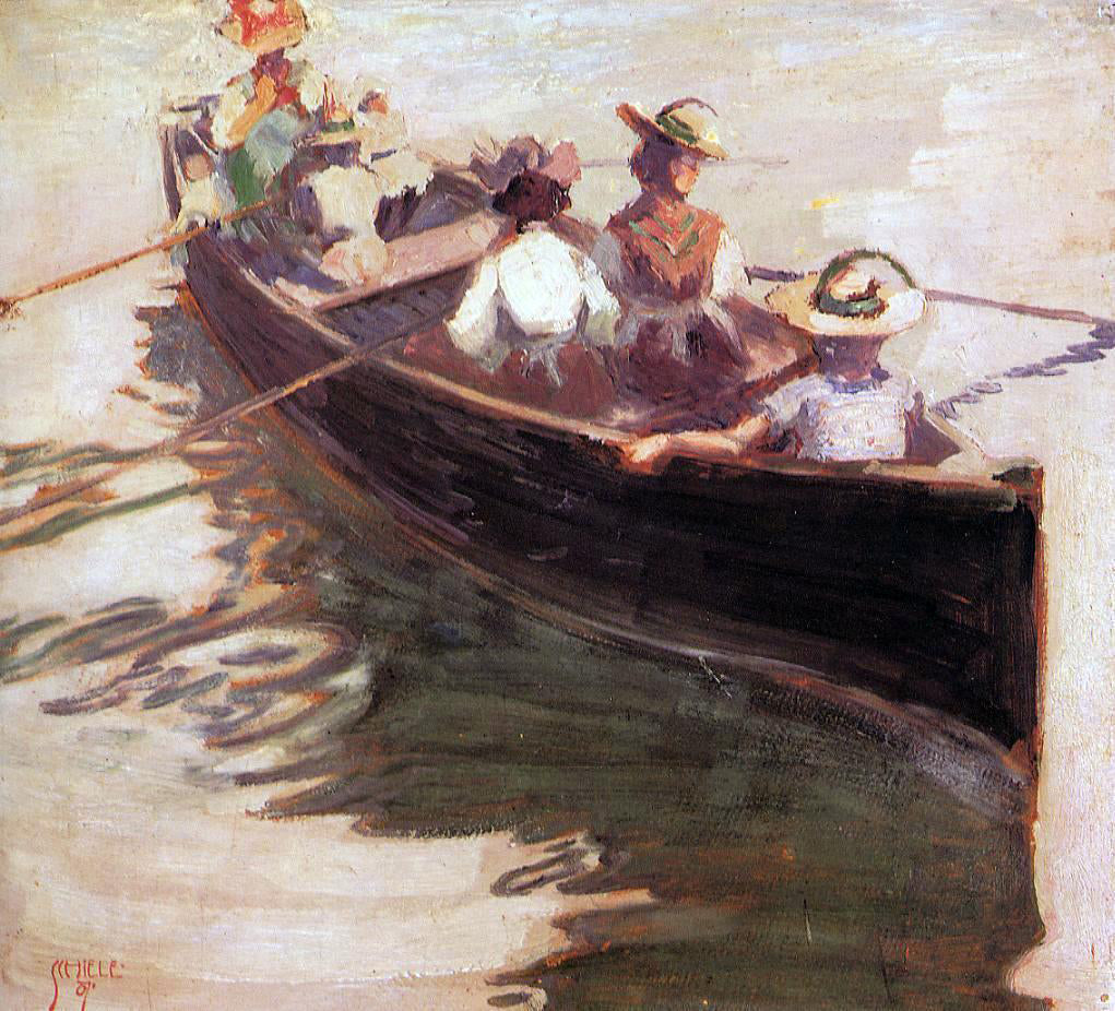 Egon Schiele Boating - Canvas Print