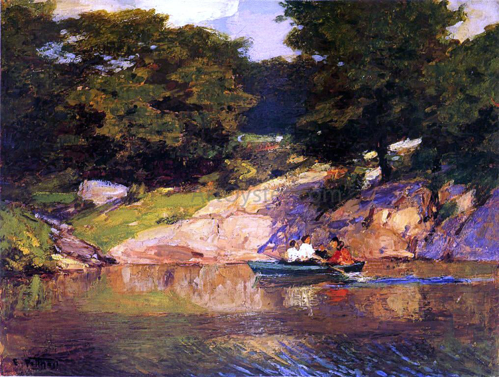 Edward Potthast Boating in Central Park - Canvas Print