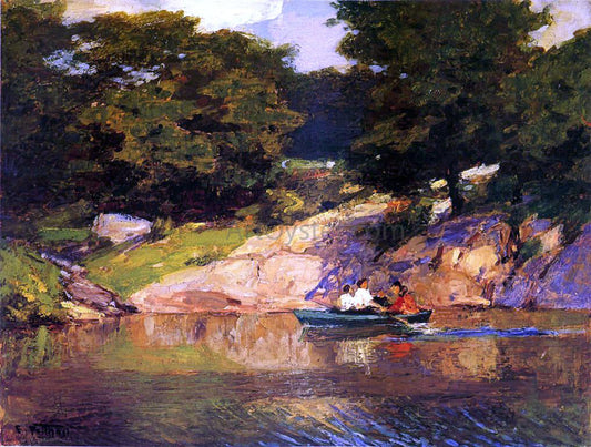 Edward Potthast Boating in Central Park - Canvas Print