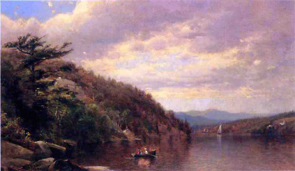 George Henry Smillie Boating on Lake George - Canvas Print