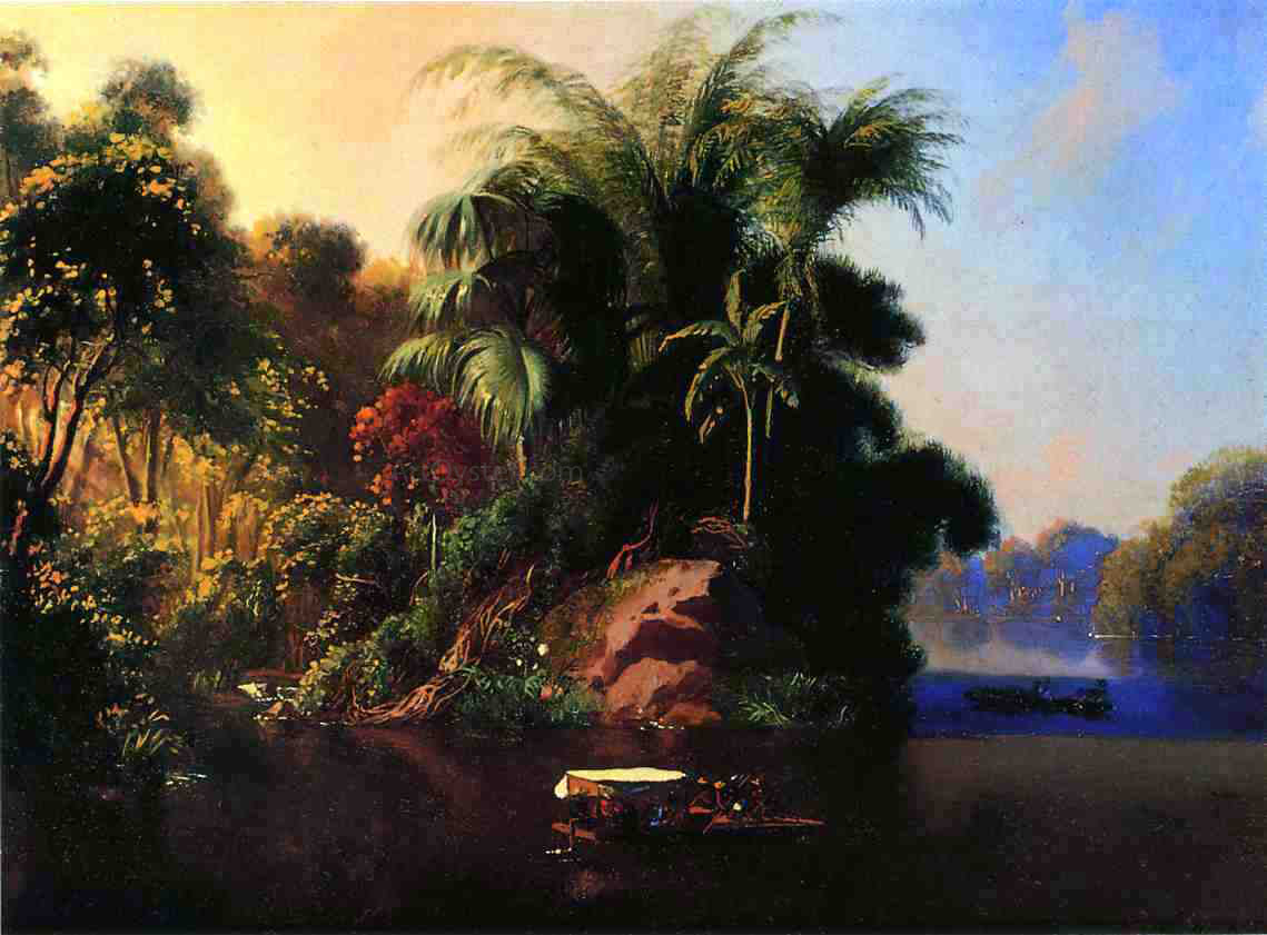 Charles Christian Nahl Boating on The Changres River - Canvas Print