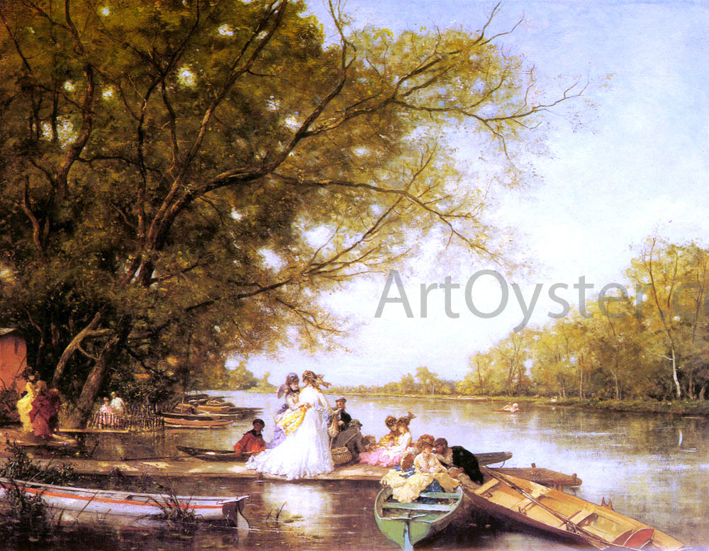 Ferdinand Heilbuth Boating Party on the Thames - Canvas Print