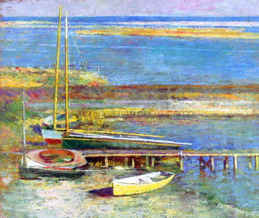 Theodore Robinson Boats at a Landing - Canvas Print