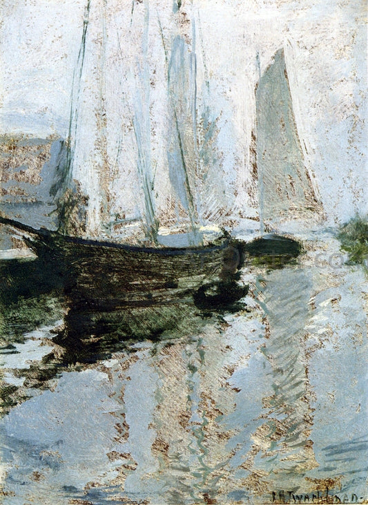John Twachtman Boats at Anchor - Canvas Print