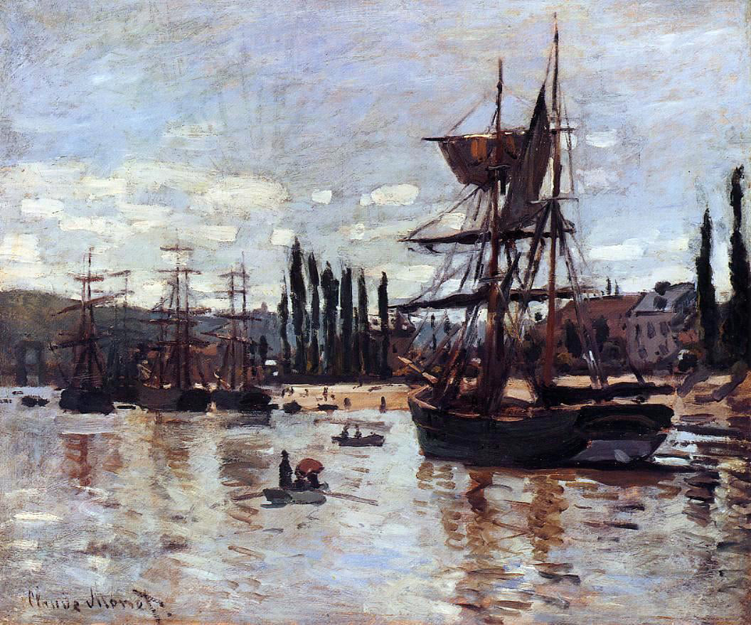 Claude Oscar Monet Boats at Rouen - Canvas Print