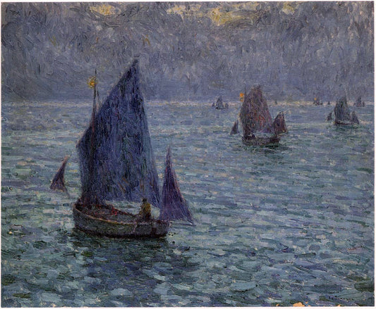 Henri Le Sidaner Boats at Twilight - Canvas Print