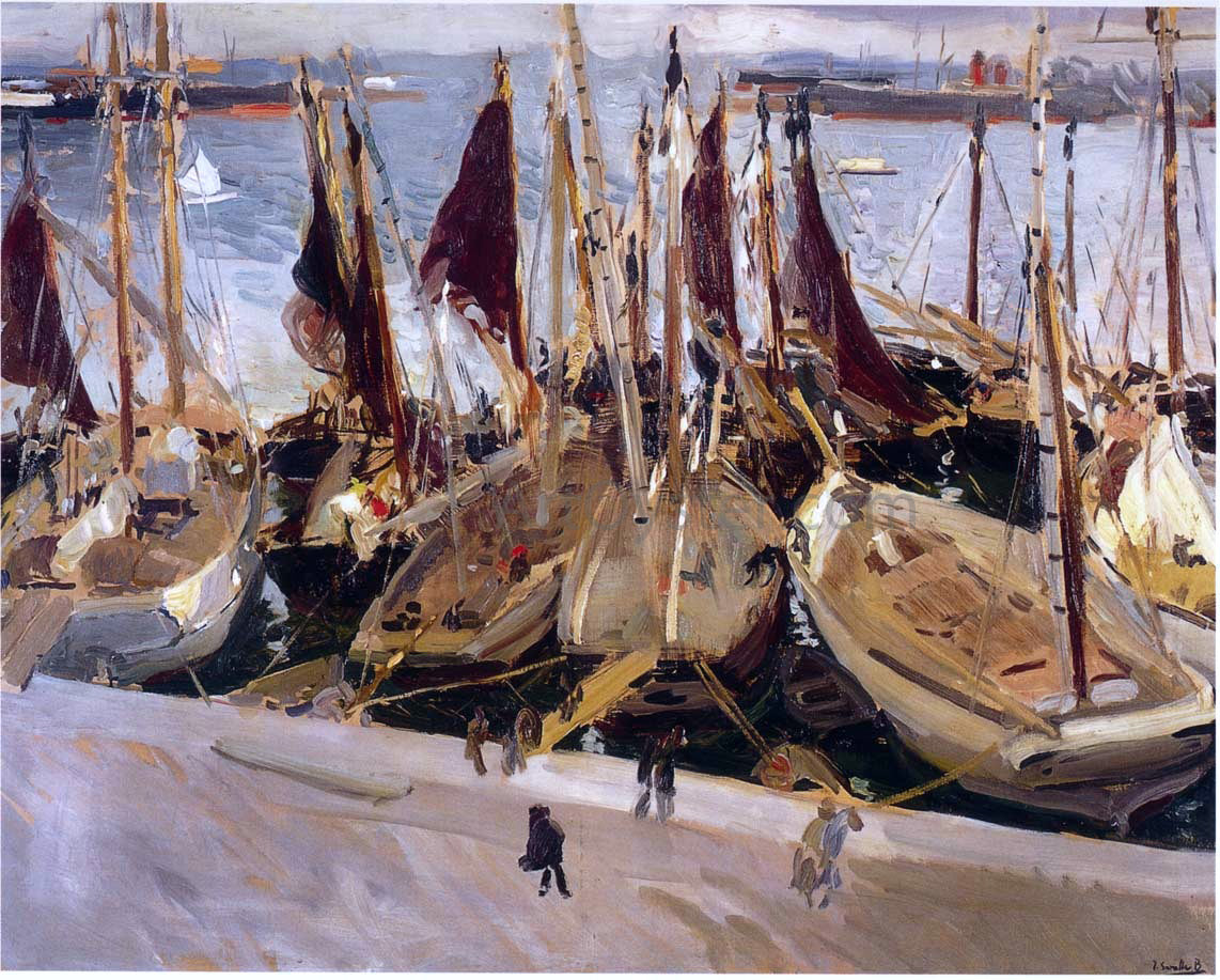 Joaquin Sorolla Y Bastida Boats in the Port, Valencia - Canvas Print