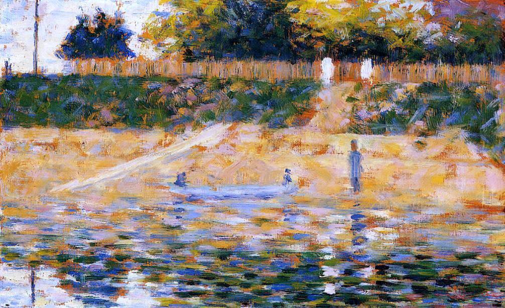 Georges Seurat Boats near the Beach at Asnieres - Canvas Print