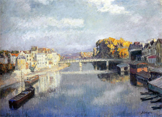 Henri Lebasque Boats on the Marne - Canvas Print