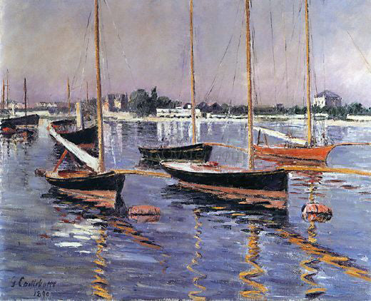 Gustave Caillebotte Boats on the Seine at Argenteuil - Canvas Print