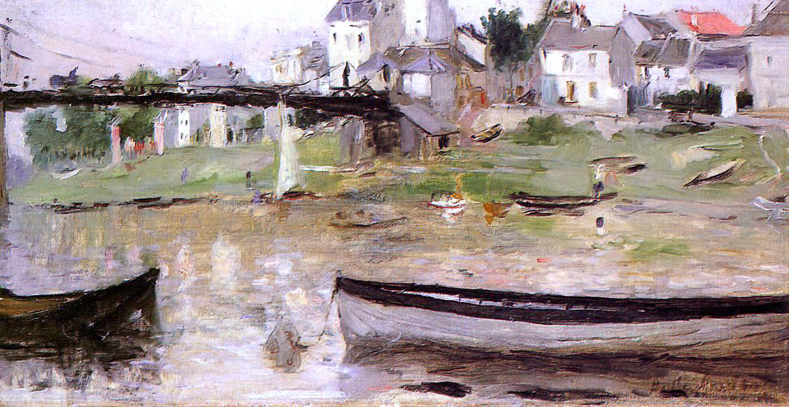 Berthe Morisot Boats on the Seine - Canvas Print