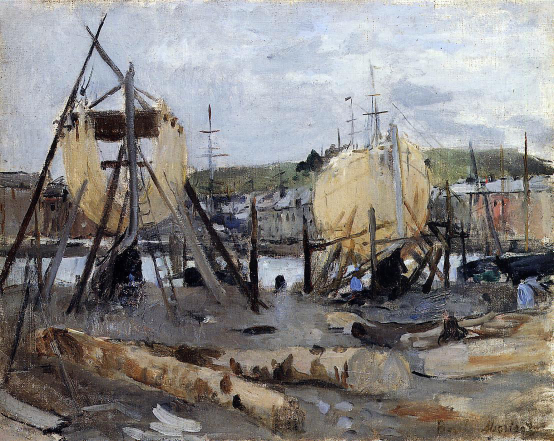 Berthe Morisot Boats under Construction - Canvas Print