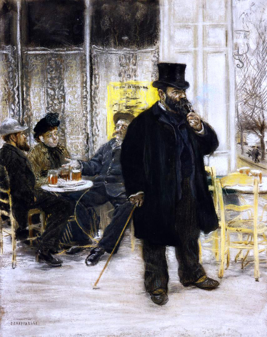 Jean-Francois Raffaelli Bohemians at the Cafe - Canvas Print