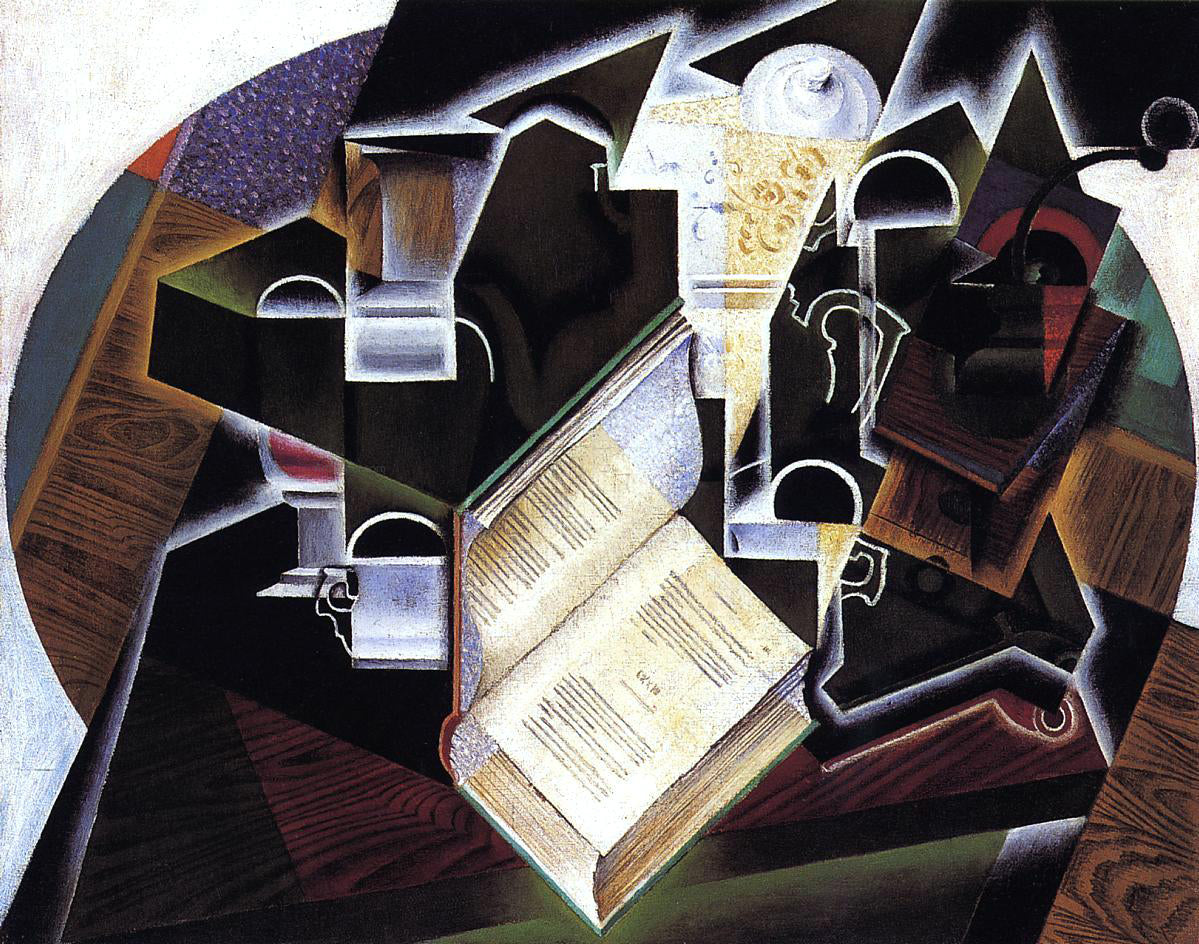 Juan Gris Book, Pipe and Glasses - Canvas Print