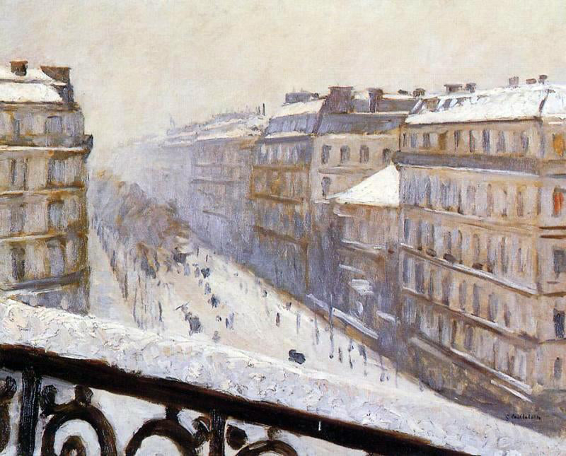 Gustave Caillebotte Boulevard Haussmann, Snow - Canvas Print