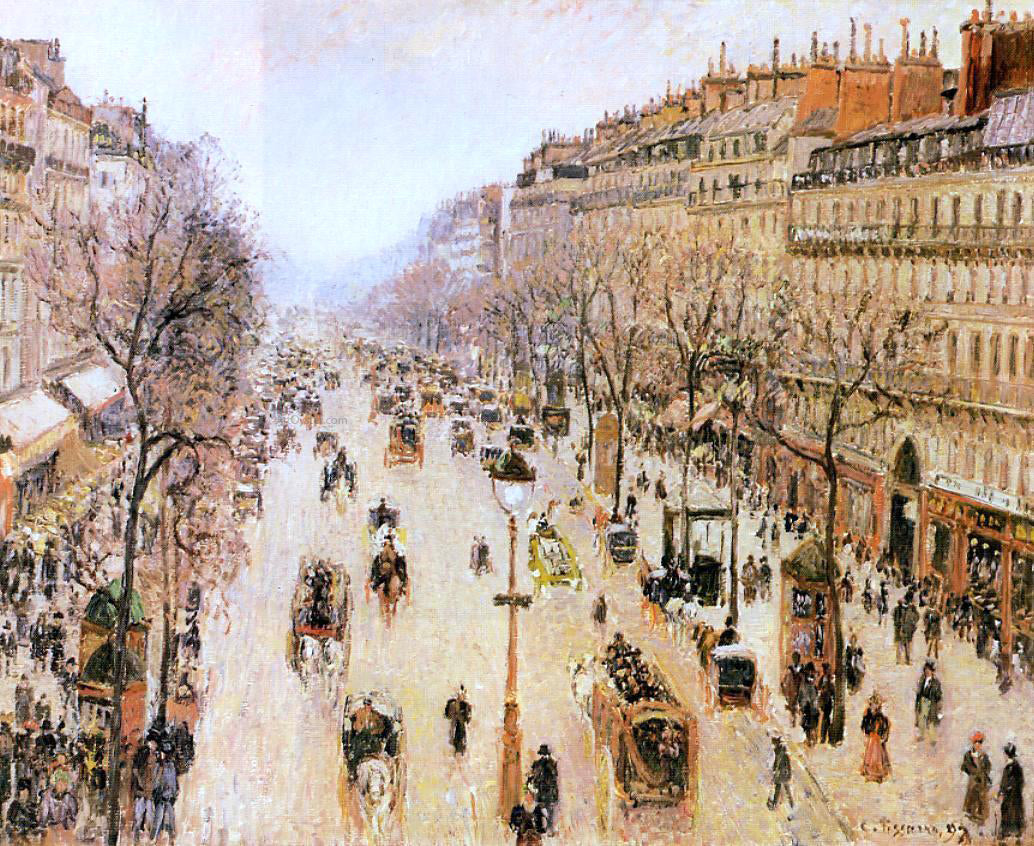 Camille Pissarro Boulevard Montmartre: Morning, Grey Weather - Canvas Print