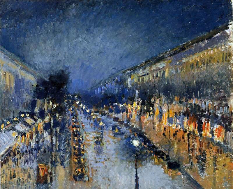 Camille Pissarro Boulevard Montmartre; Night Effect (also known as Boulevard Montmartre: effet de nuit) - Canvas Print