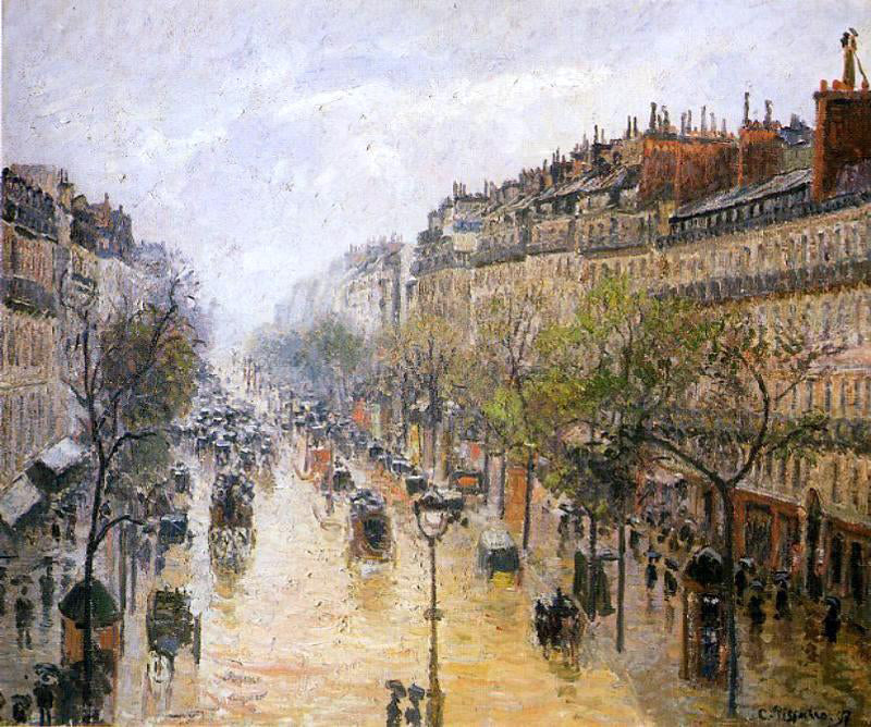Camille Pissarro Boulevard Montmartre: Spring Rain - Canvas Print