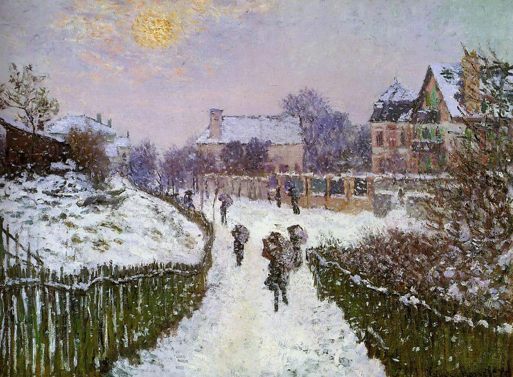 Claude Oscar Monet Boulevard St Denis, Argenteuil, Snow Effect - Canvas Print